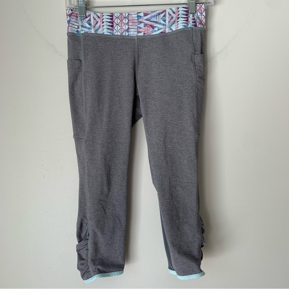 Ivivva By Lululemon for Youth Girls Gray Crop Leggings Size 14